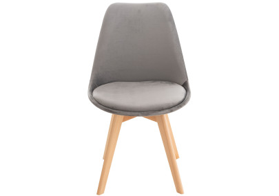Fauteuil Linares, velours gris