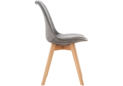 Fauteuil Linares, velours gris