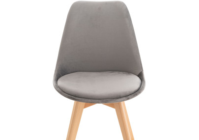 Fauteuil Linares, velours gris