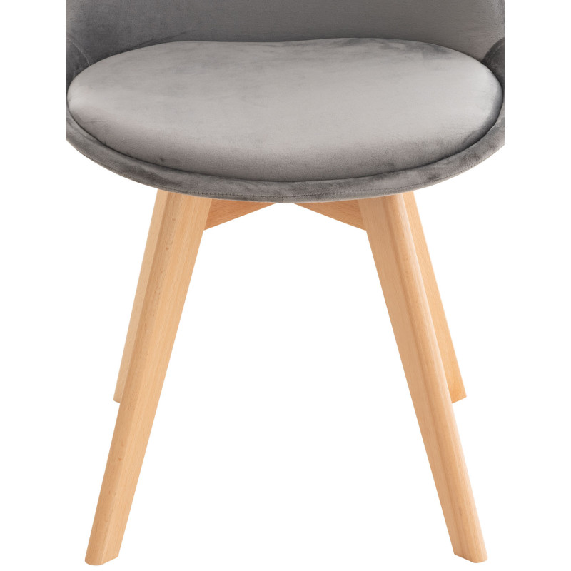 Poltrona Linares, velluto grigio