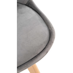 Poltrona Linares, velluto grigio