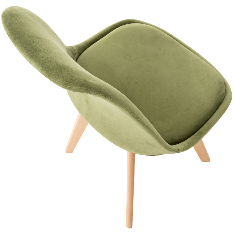 Poltrona Linares, velluto verde chiaro