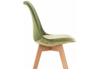 Fauteuil Linares, velours vert clair