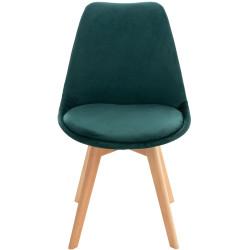 Fauteuil Linares, velours, vert