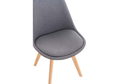 Ensemble de 4 chaises Linares en tissu gris