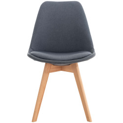 Ensemble de 4 chaises Linares, tissu gris foncé