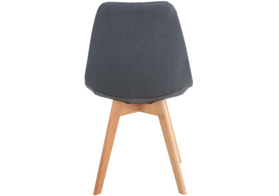 Ensemble de 4 chaises Linares, tissu gris foncé