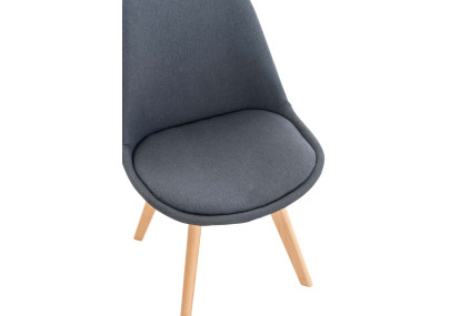 Ensemble de 4 chaises Linares, tissu gris foncé