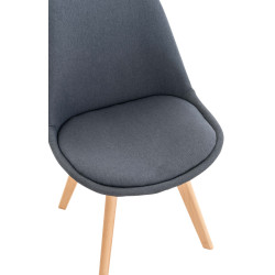 Conjunto de 4 sillas Linares, tela gris oscuro