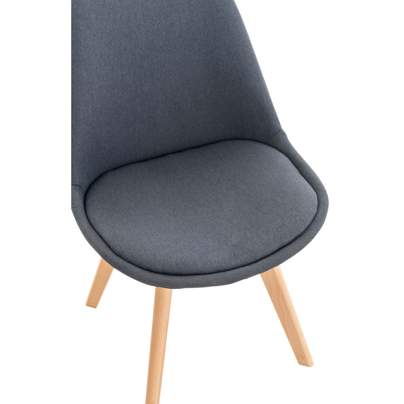 Conjunto de 4 sillas Linares, tela gris oscuro