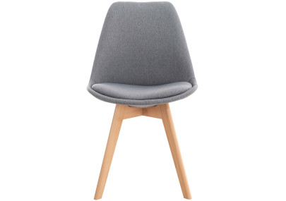 Ensemble de 4 chaises Linares en tissu gris clair