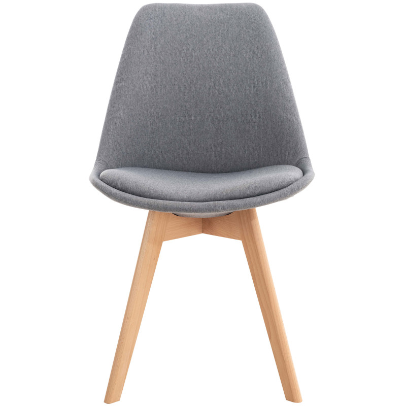 Conjunto de 4 cadeiras Linares em tecido cinza claro