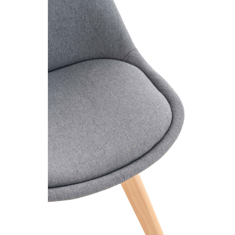 Ensemble de 4 chaises Linares en tissu gris clair