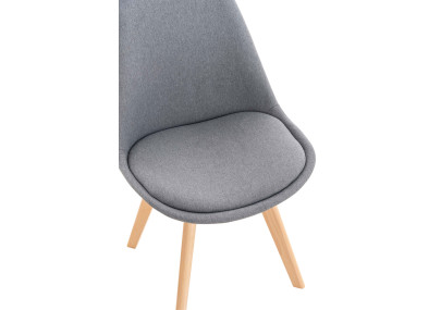 Ensemble de 4 chaises Linares en tissu gris clair