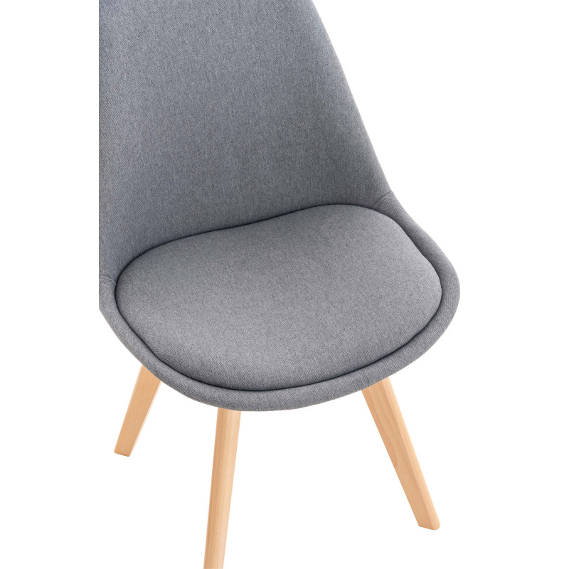 Ensemble de 4 chaises Linares en tissu gris clair