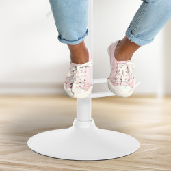 Lot de 2 tabourets de bar Solon, velours blanc noir