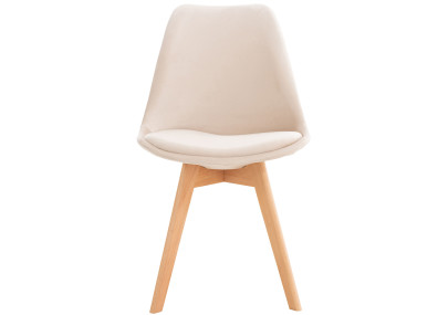 Ensemble de 4 chaises Linares en velours beige