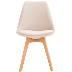 Conjunto de 4 sillas Linares en terciopelo beige