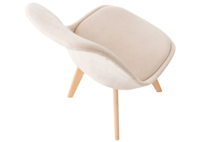 Ensemble de 4 chaises Linares en velours beige