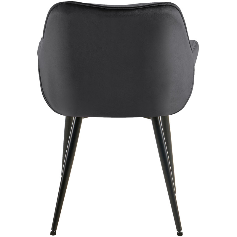 Poltrona Tanna, veludo, cinza escuro
