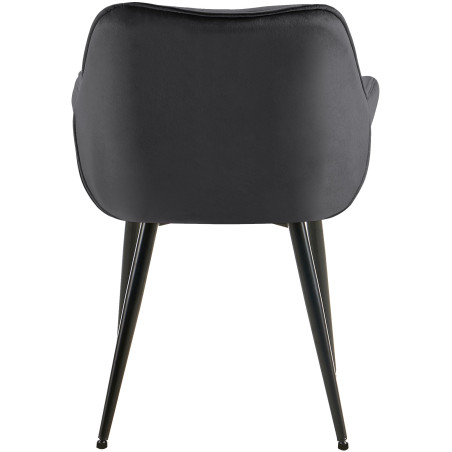 Poltrona Tanna, veludo, cinza escuro