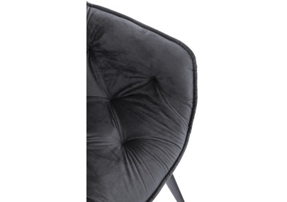 Sillón Tanna, terciopelo, gris oscuro