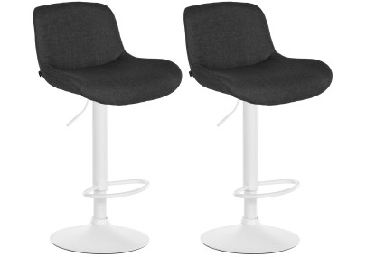 Lot de 2 tabourets de bar Solon blanc velours noir