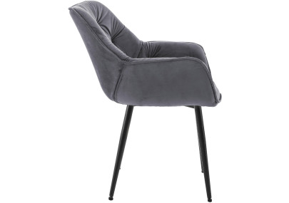 Sillón Tanna, terciopelo, gris oscuro