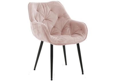 Poltrona Tanna, velluto, rosa