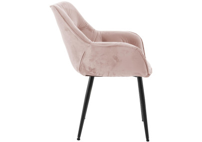 Poltrona Tanna, velluto, rosa