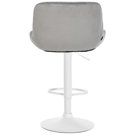 Lot de 2 tabourets de bar Solon, velours blanc gris