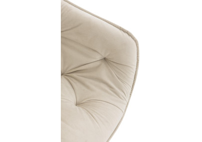 Fauteuil Tanna, velours, crème