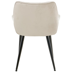 Poltrona Tanna, velluto, crema