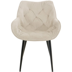 Poltrona Tanna, velluto, crema