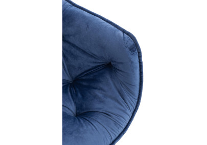 Fauteuil Tanna, velours, bleu