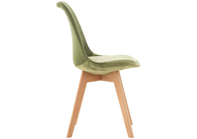 Ensemble de 4 chaises Linares en velours vert clair