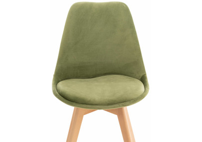 Ensemble de 4 chaises Linares en velours vert clair