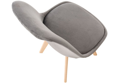 Ensemble de 4 chaises Linares en velours gris