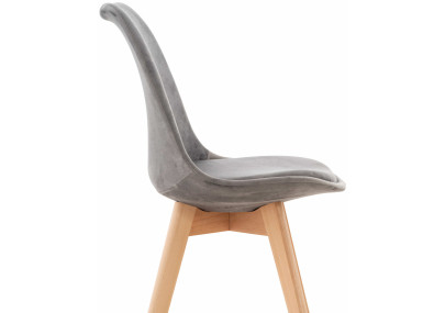 Ensemble de 4 chaises Linares en velours gris