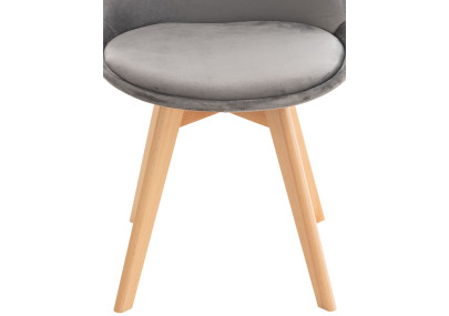 Ensemble de 4 chaises Linares en velours gris