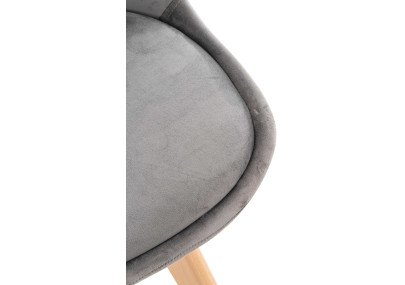 Ensemble de 4 chaises Linares en velours gris