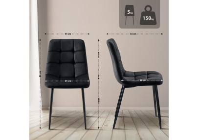 Silla de comedor Antibes, negra