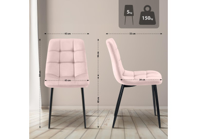 Sedia da pranzo Antibes rosa