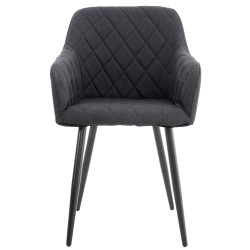 Chaise de salle à manger Shila, tissu noir