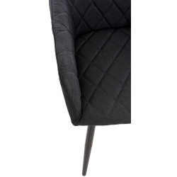 Sedia da pranzo Shila, tessuto nero