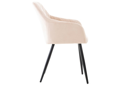 Chaise de salle à manger Shila, velours, beige