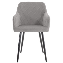 Cadeira de jantar Shila, veludo cinza