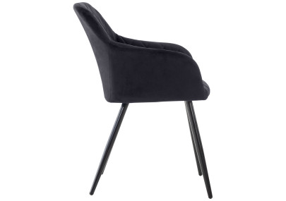 Chaise de salle à manger Shila, velours noir