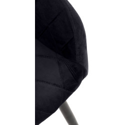 Sedia da pranzo Shila, velluto nero