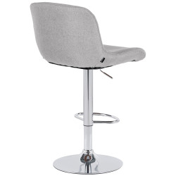 Ensemble de 2 tabourets de bar Solon, chromés et en tissu gris clair
